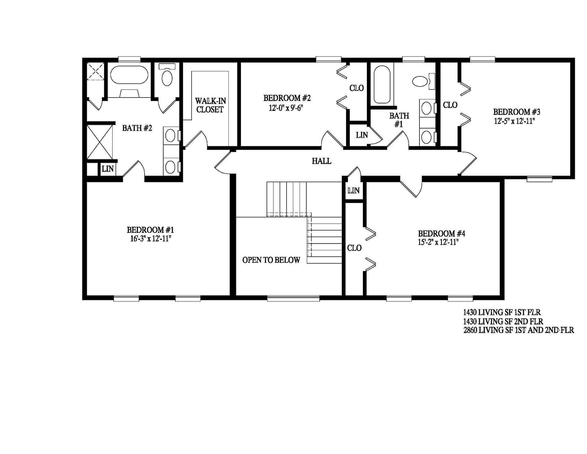 A black and white floor plan of a house.