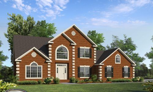 A large brick house with a lot of windows