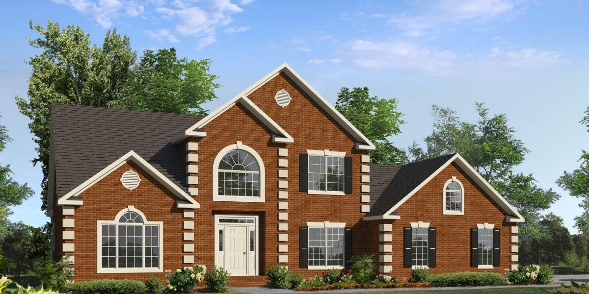 An artist 's impression of a large brick house