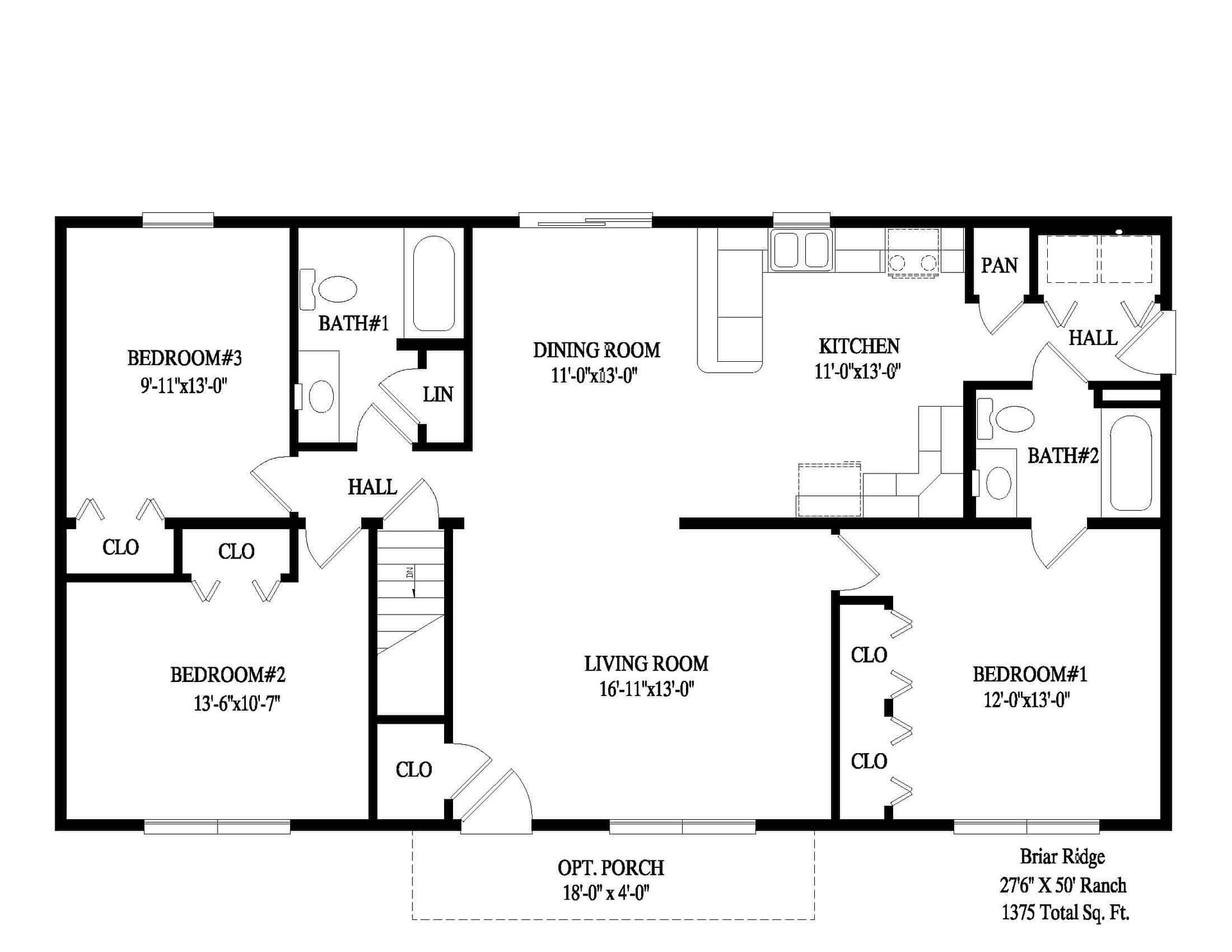 A black and white floor plan of a house.