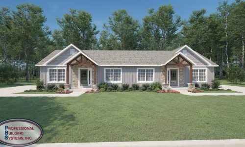 A large house with a lot of windows is sitting on top of a lush green lawn.