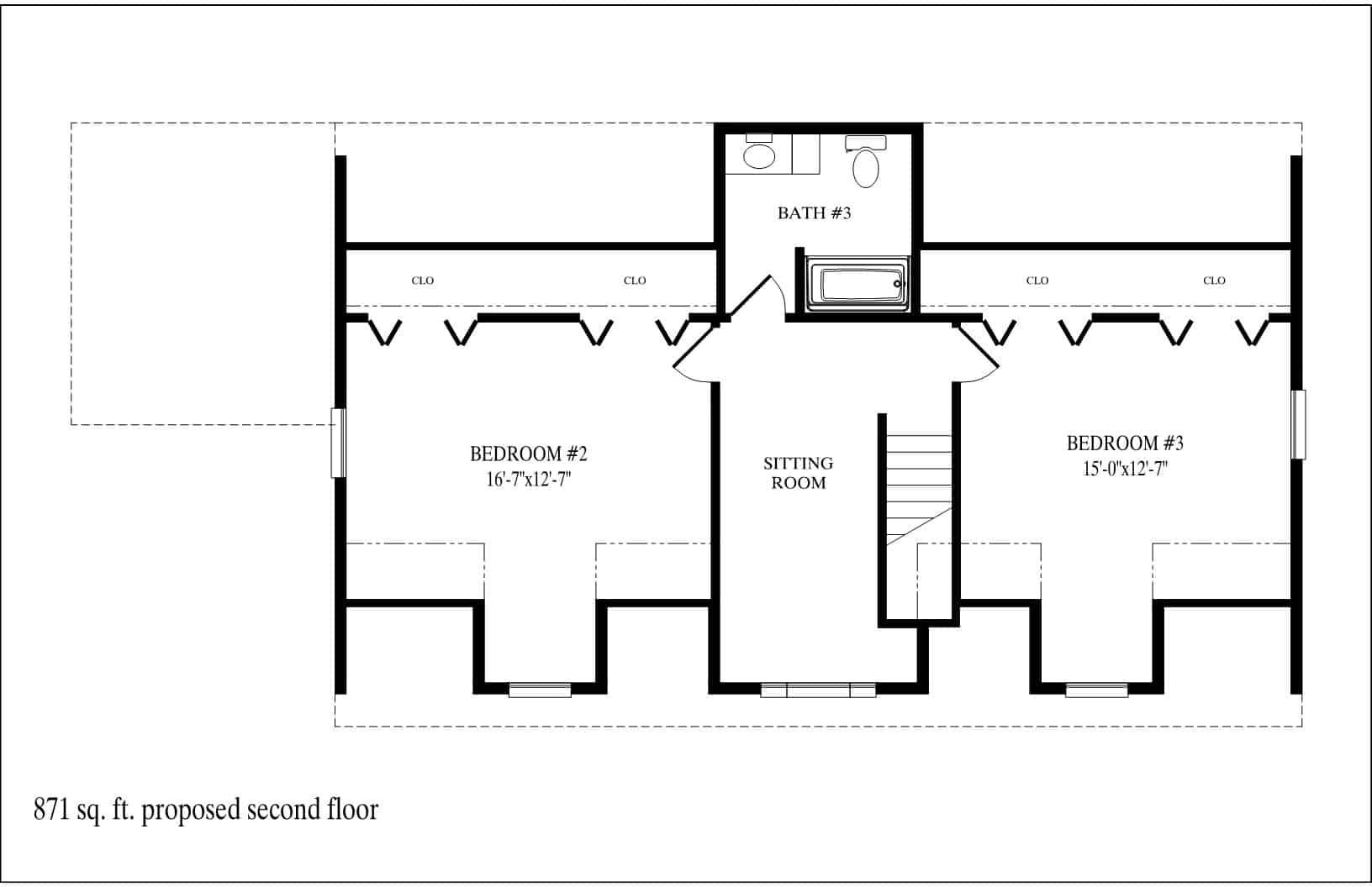 A black and white floor plan of a house