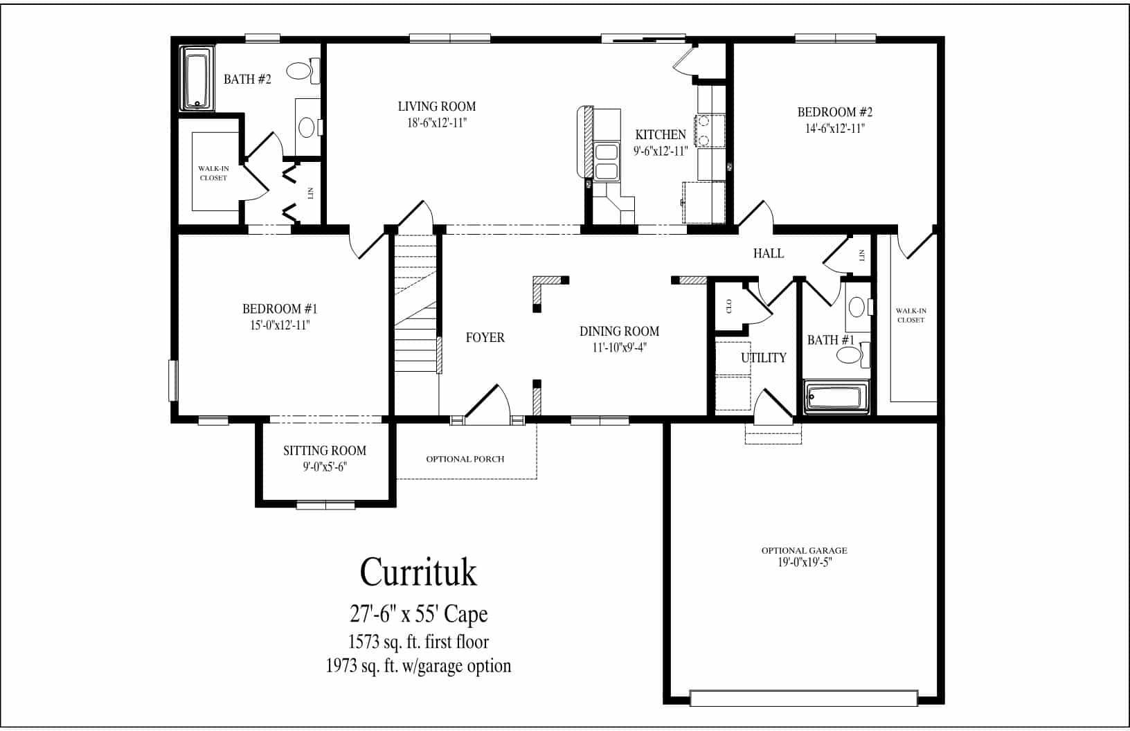 A black and white floor plan of a house.