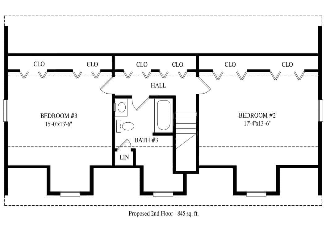 A black and white floor plan of a house.