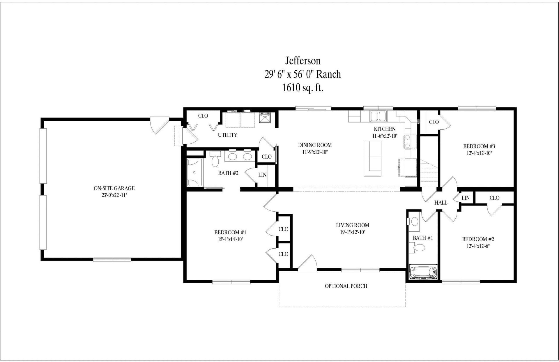A black and white floor plan of a house.