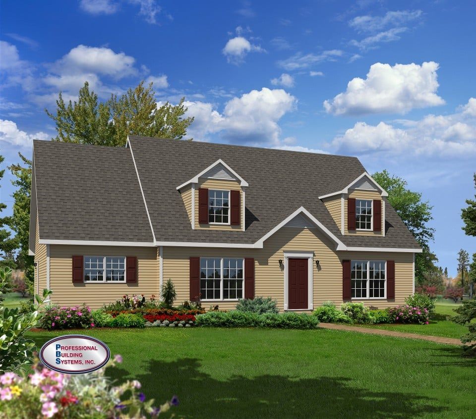 An artist 's impression of a house with a brown roof