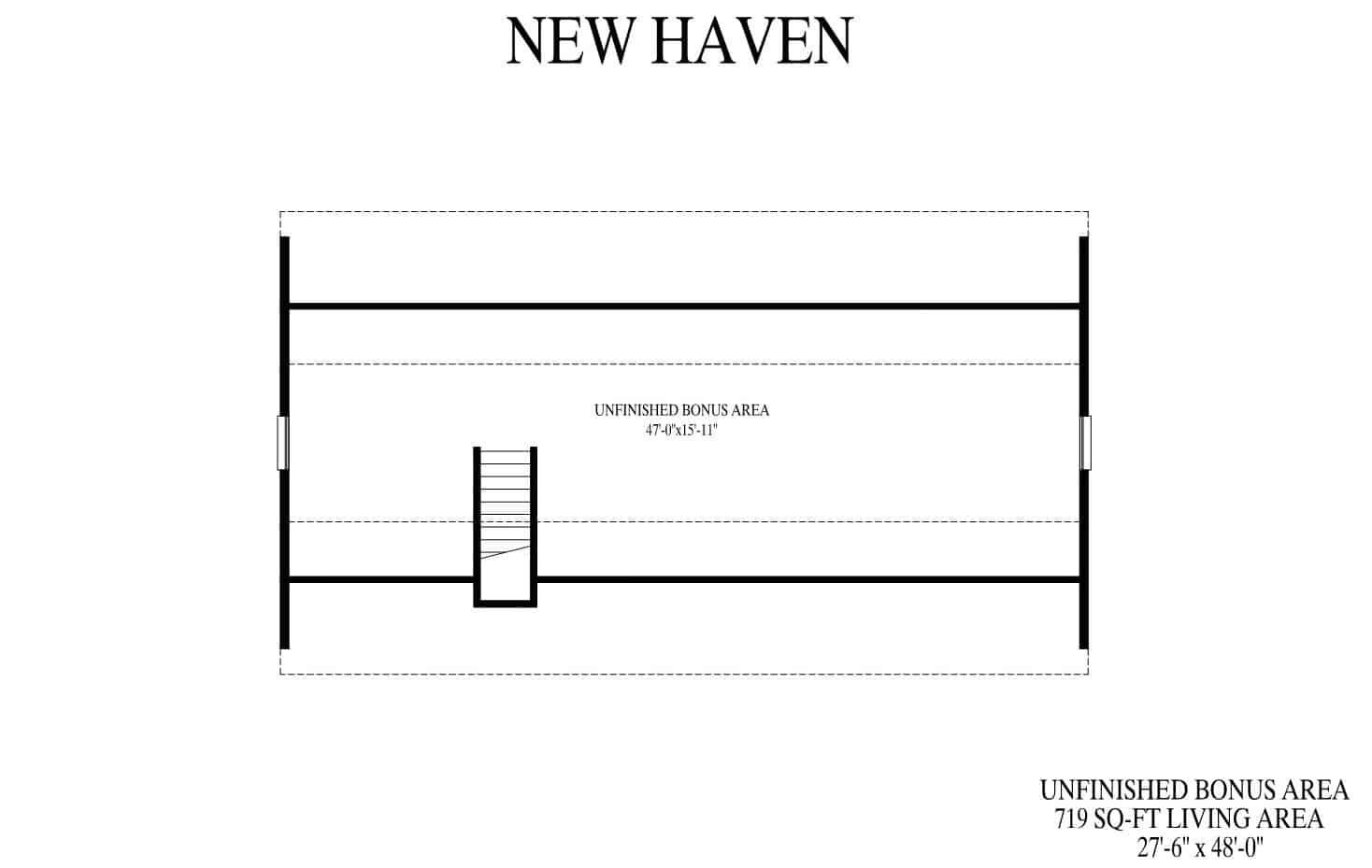 A black and white floor plan of a house with a staircase.