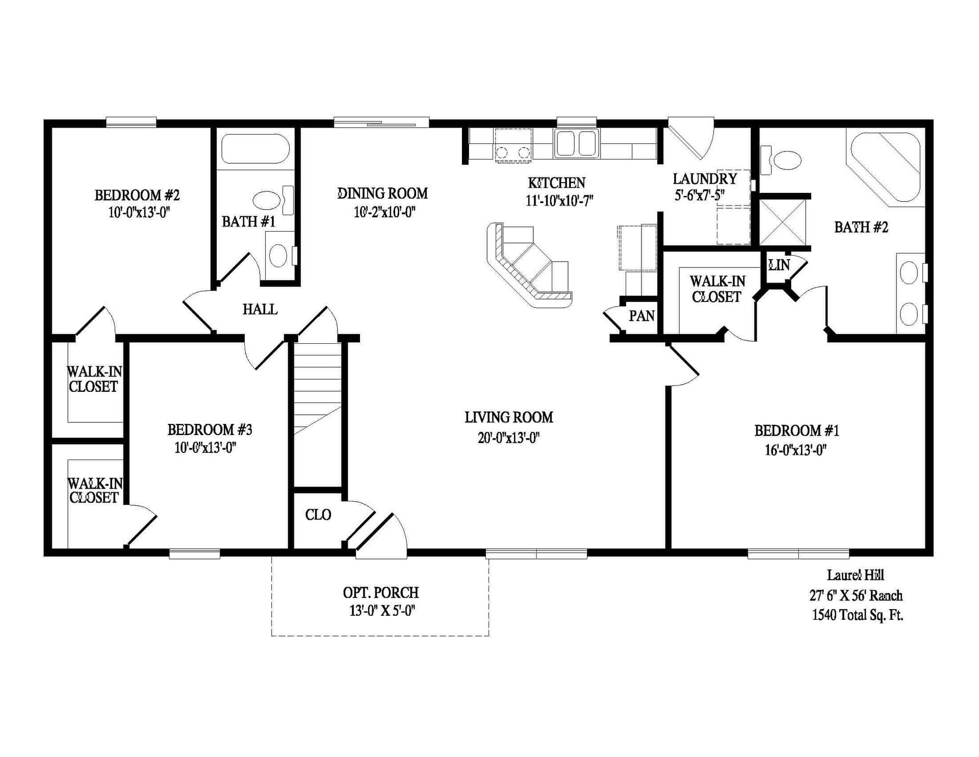 A black and white floor plan of a house.