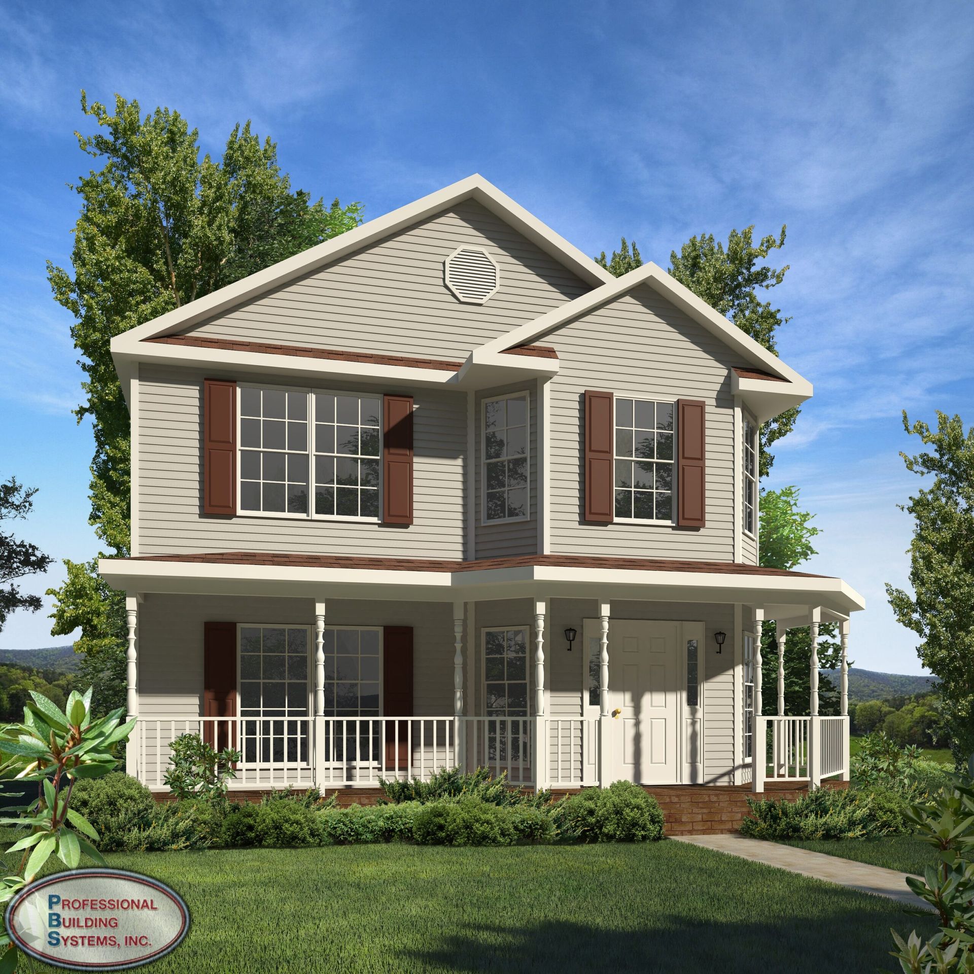 A house with a porch and a sign that says pacifica builders