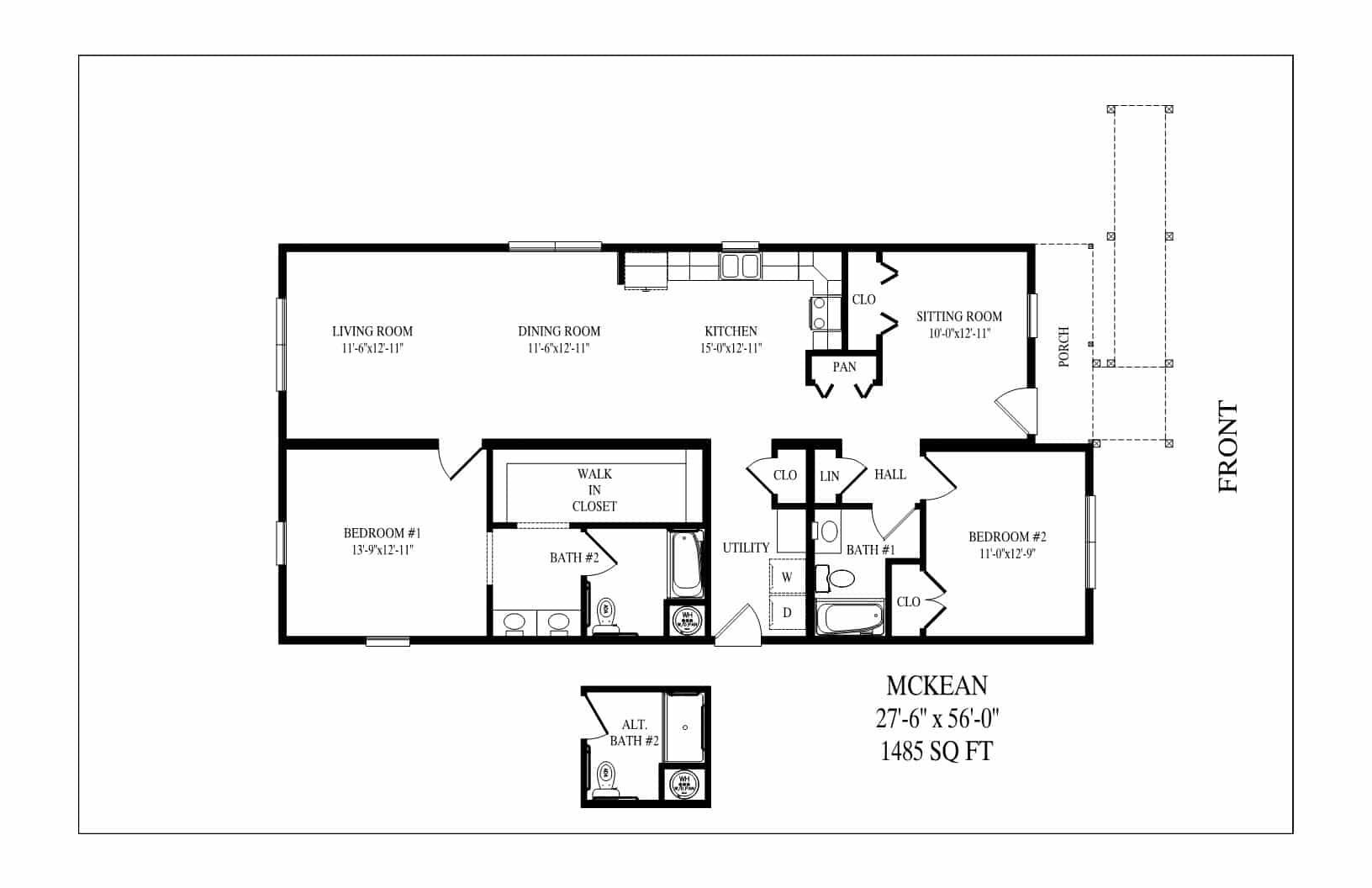 A black and white floor plan of a house.
