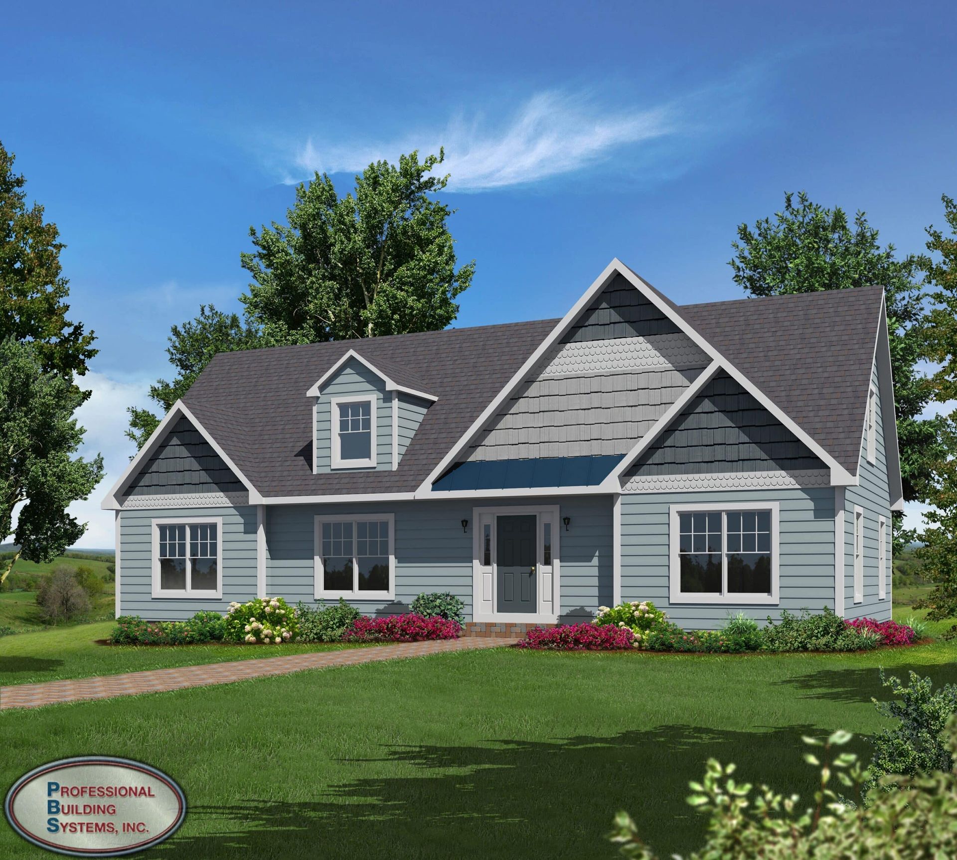 A picture of a house with a sign that says professional builders