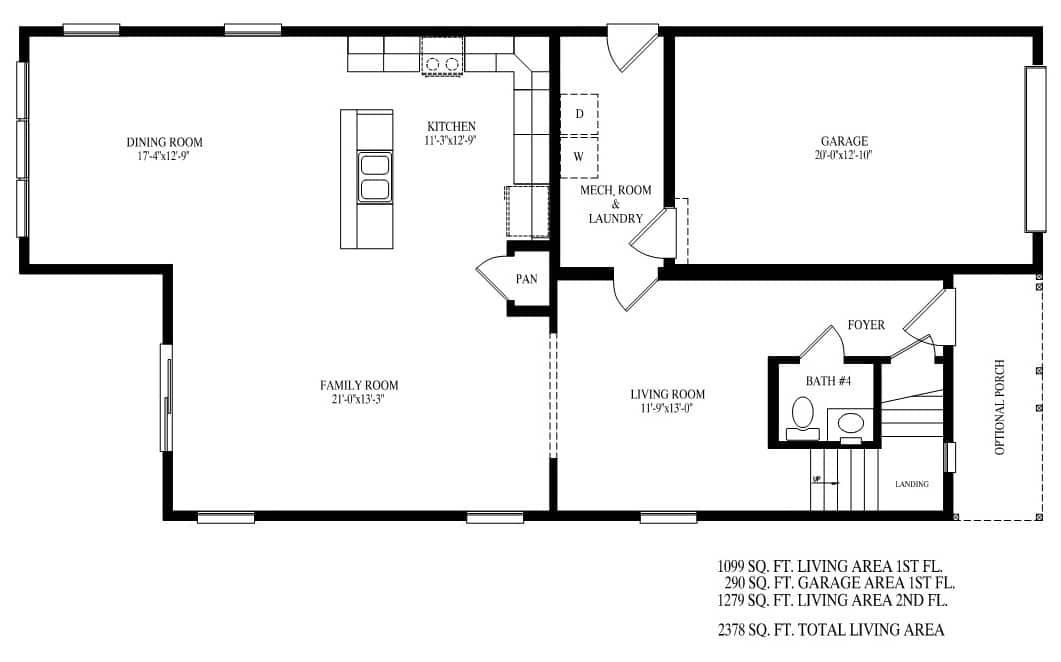 A black and white floor plan of a house with a balcony.