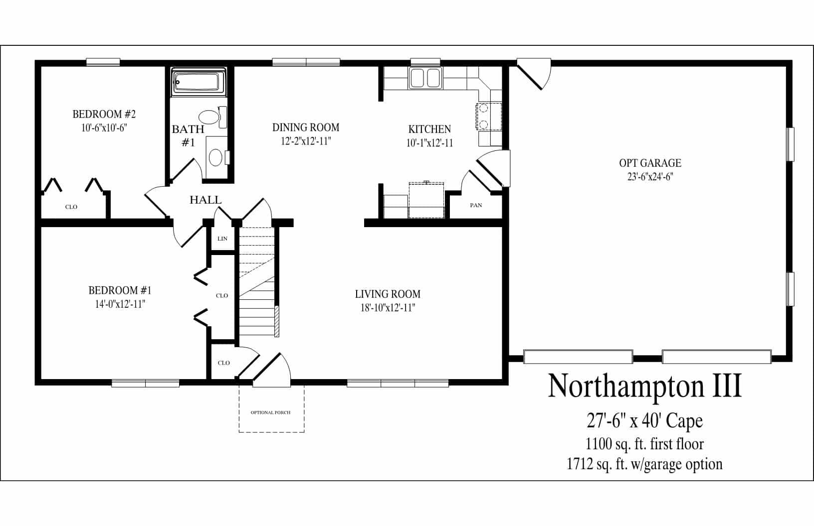 A black and white floor plan of a house.