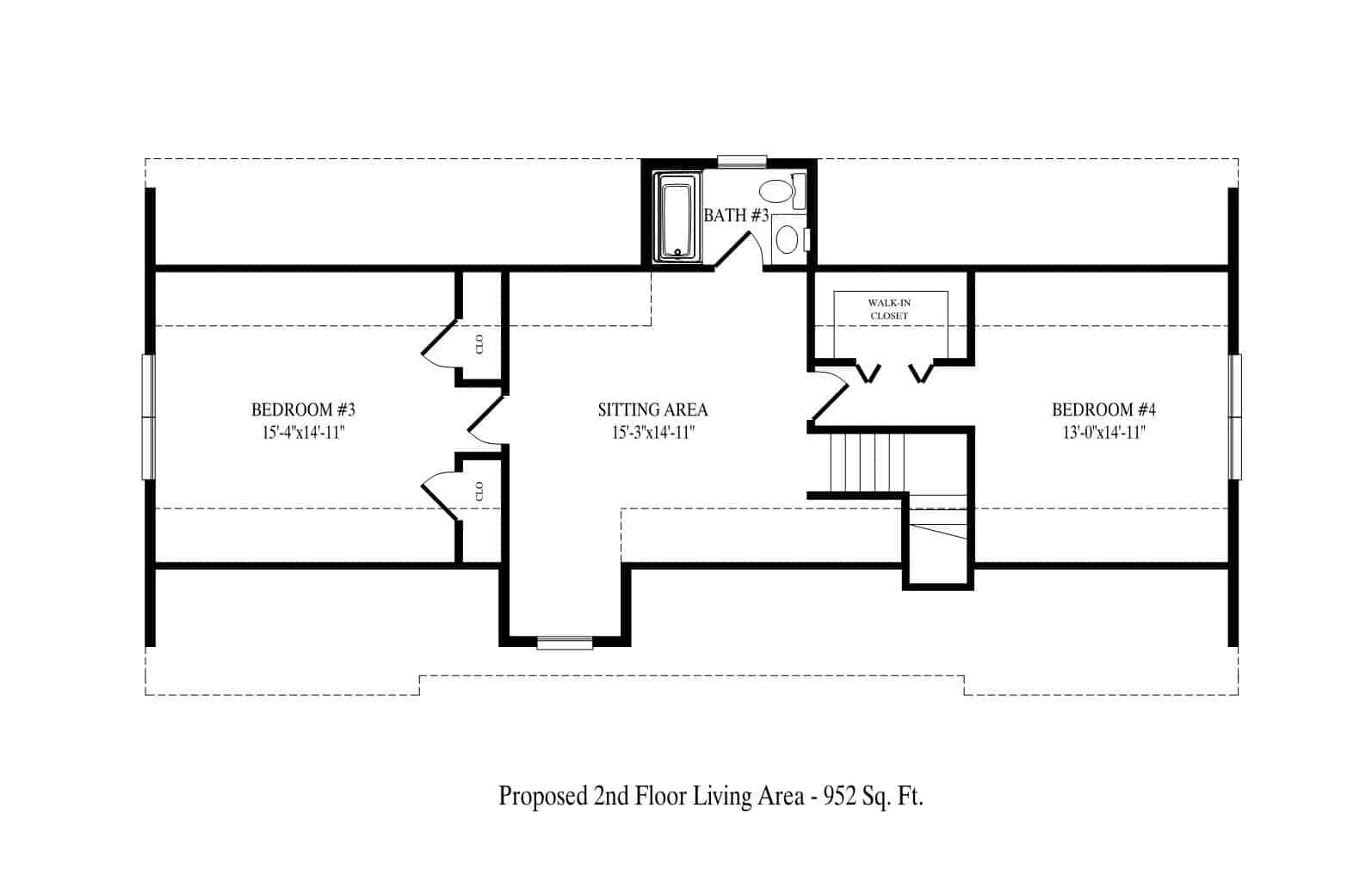 A black and white floor plan of a house.