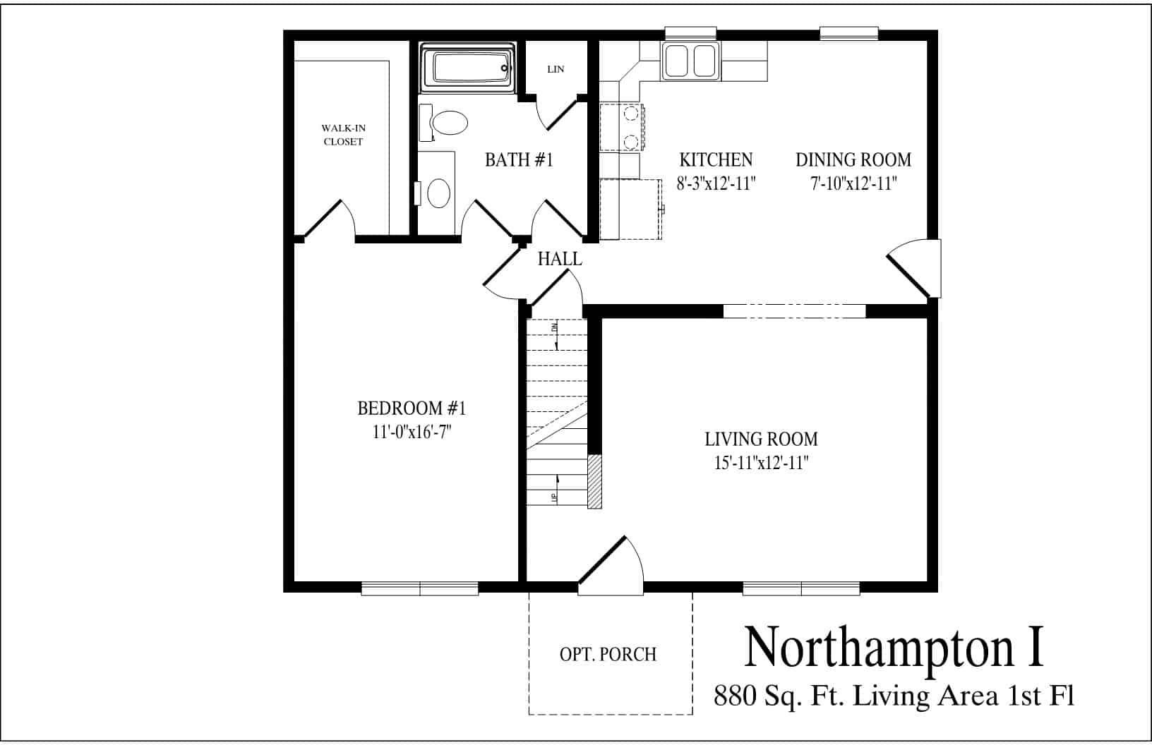 A floor plan of a house called northampton 1