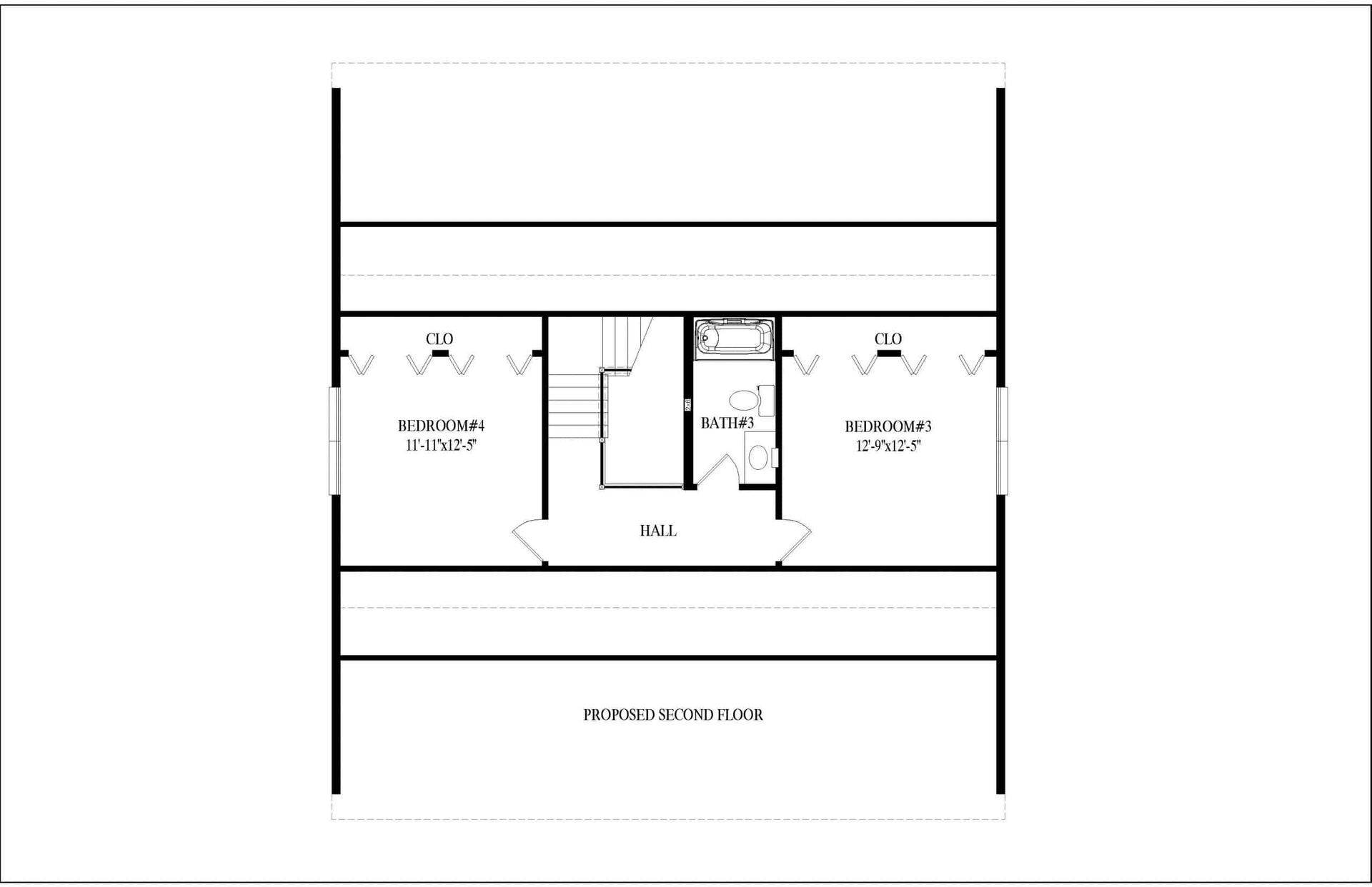 A black and white floor plan of a house on a white background.