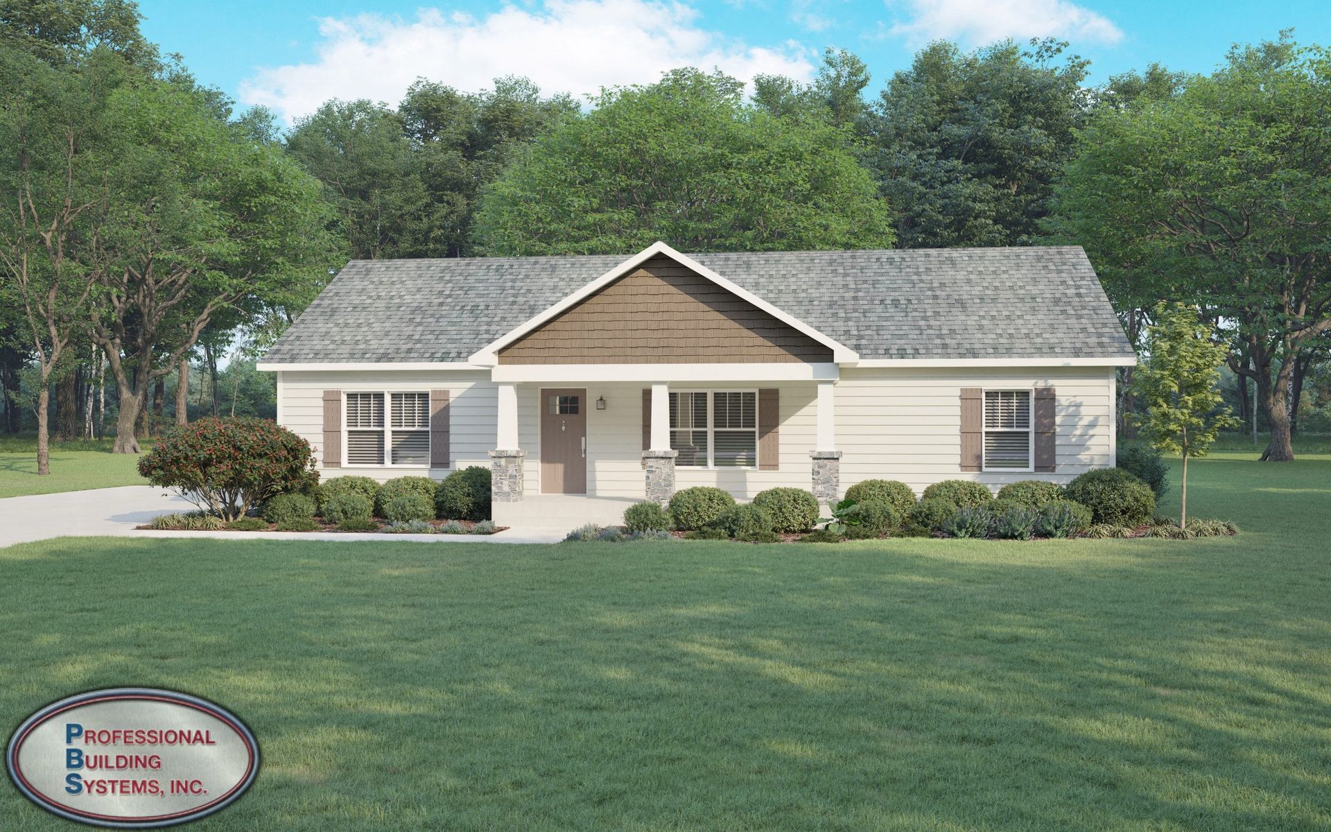 An artist 's impression of a house with a gray roof