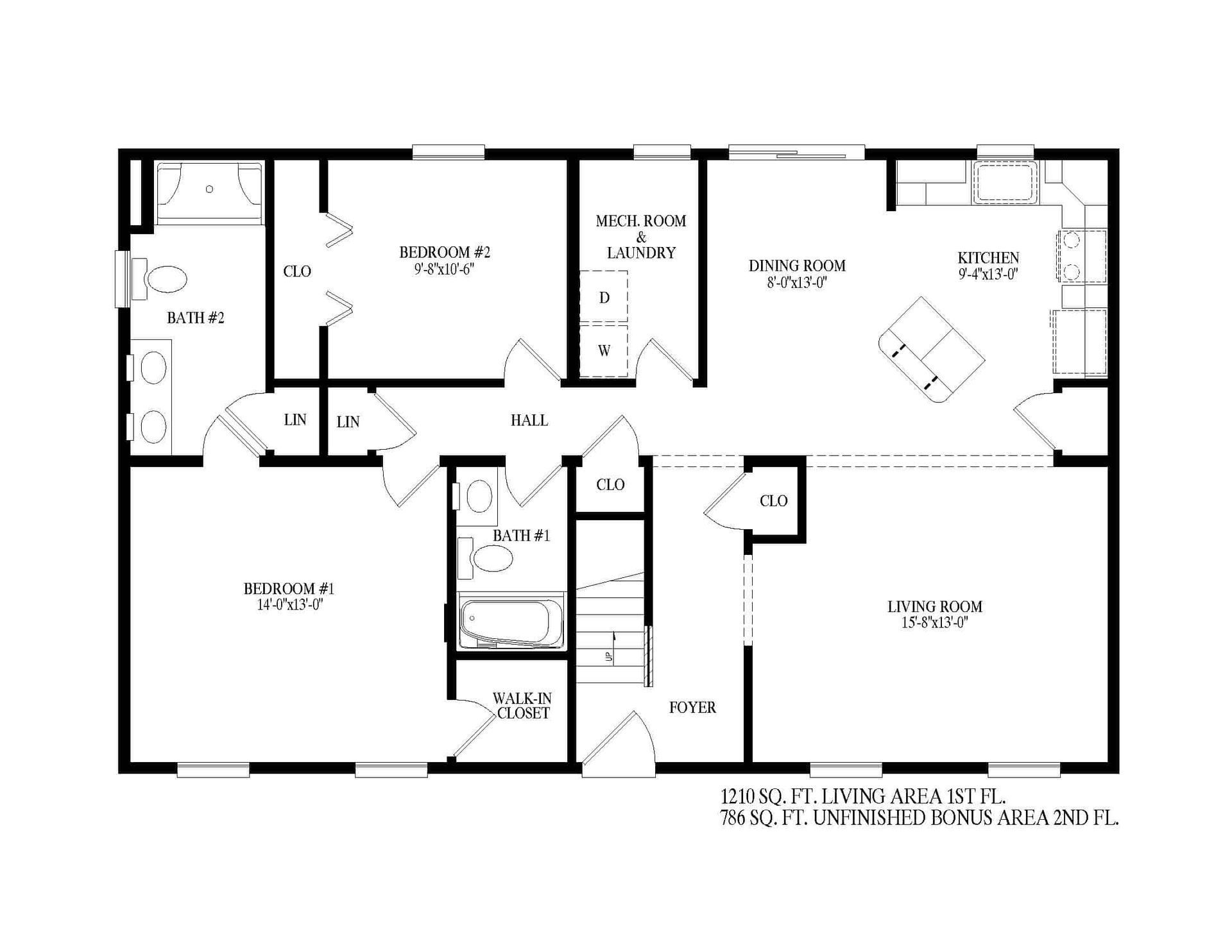 A black and white floor plan of a house.