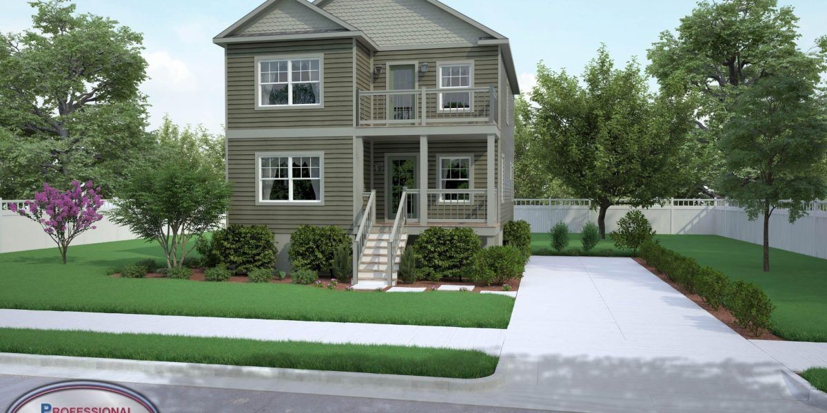 An artist 's impression of a house with a handicap ramp.