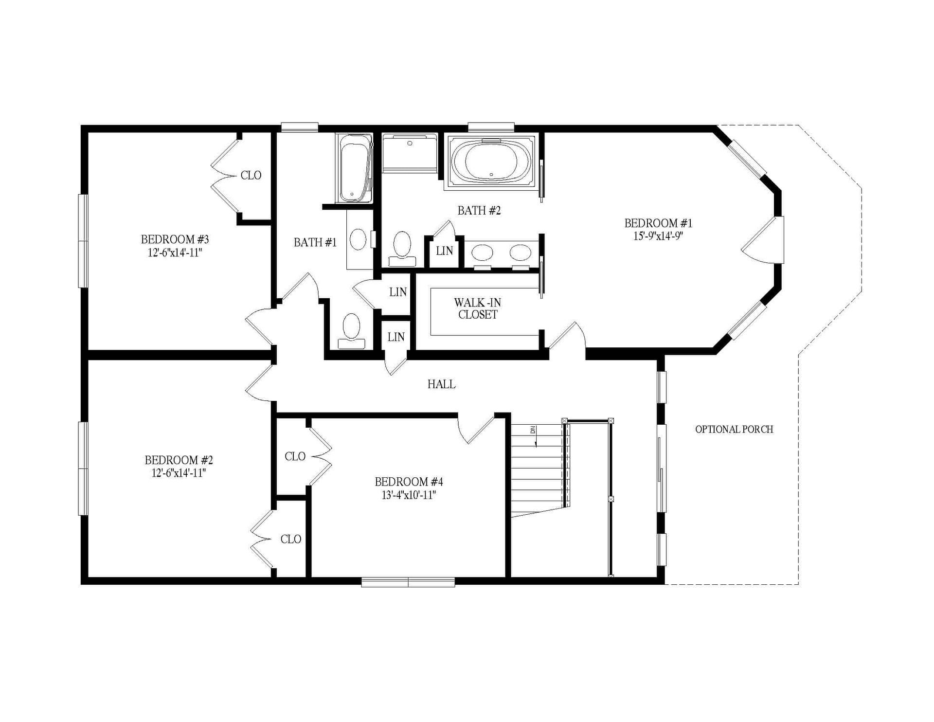 A black and white floor plan of a house.