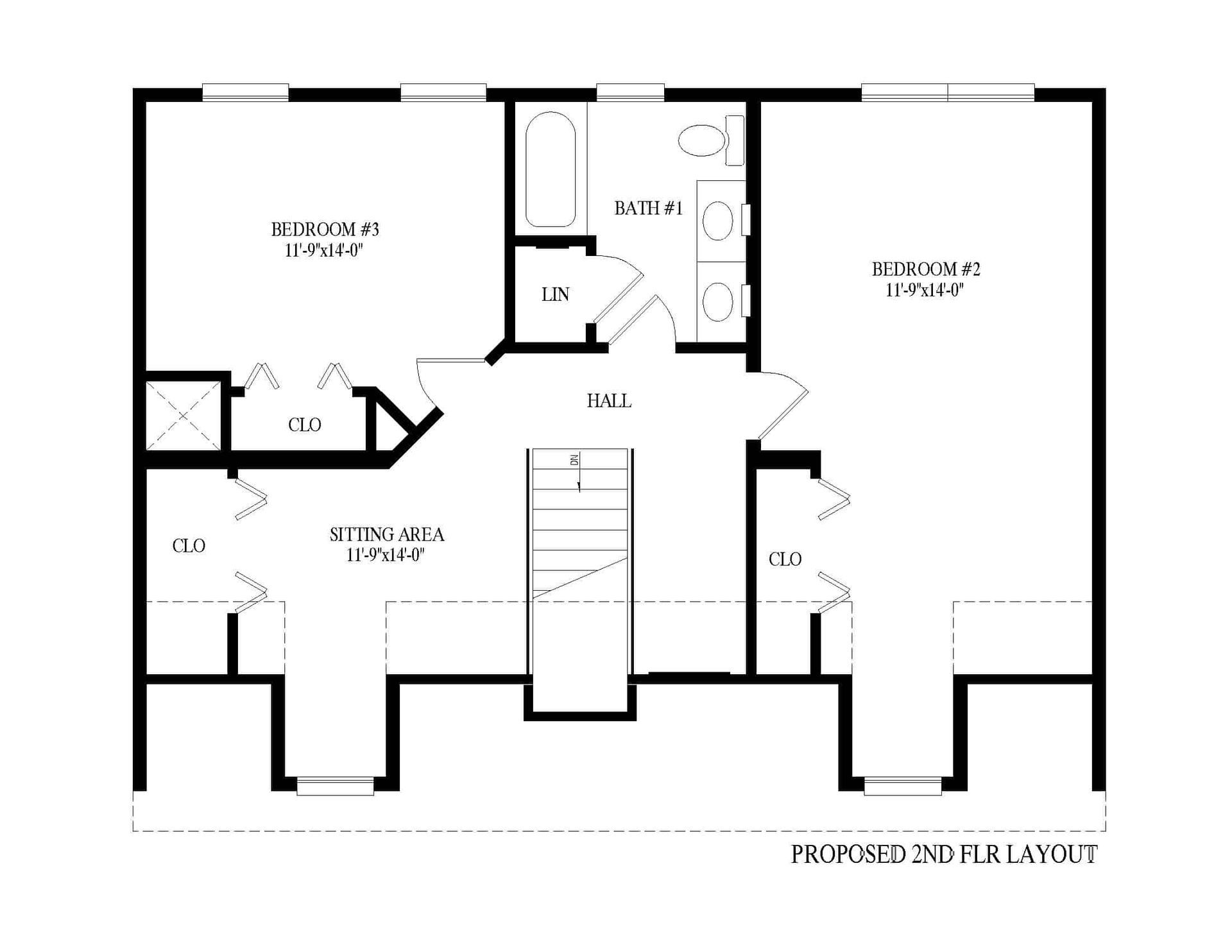 A black and white floor plan of a house.