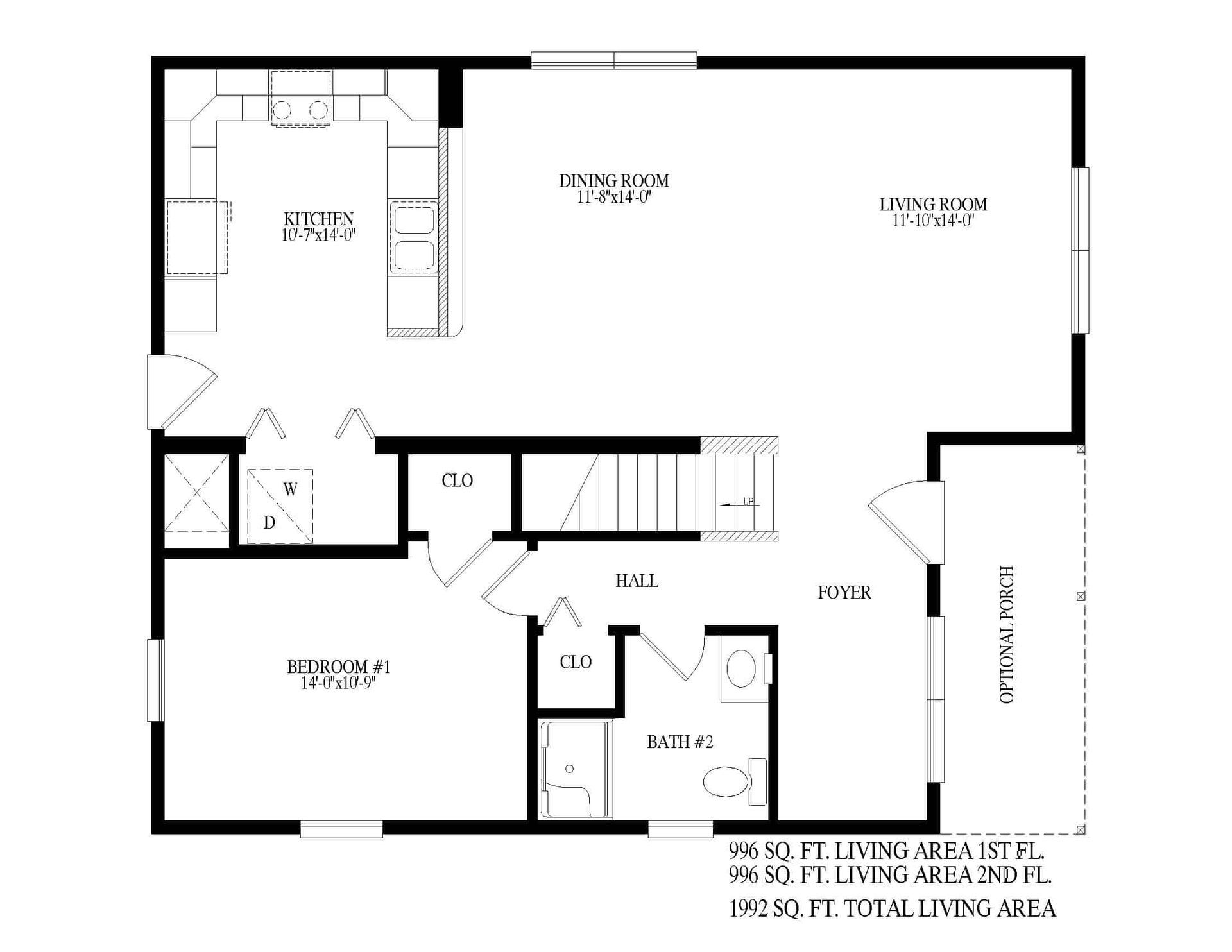 A black and white floor plan of a house.