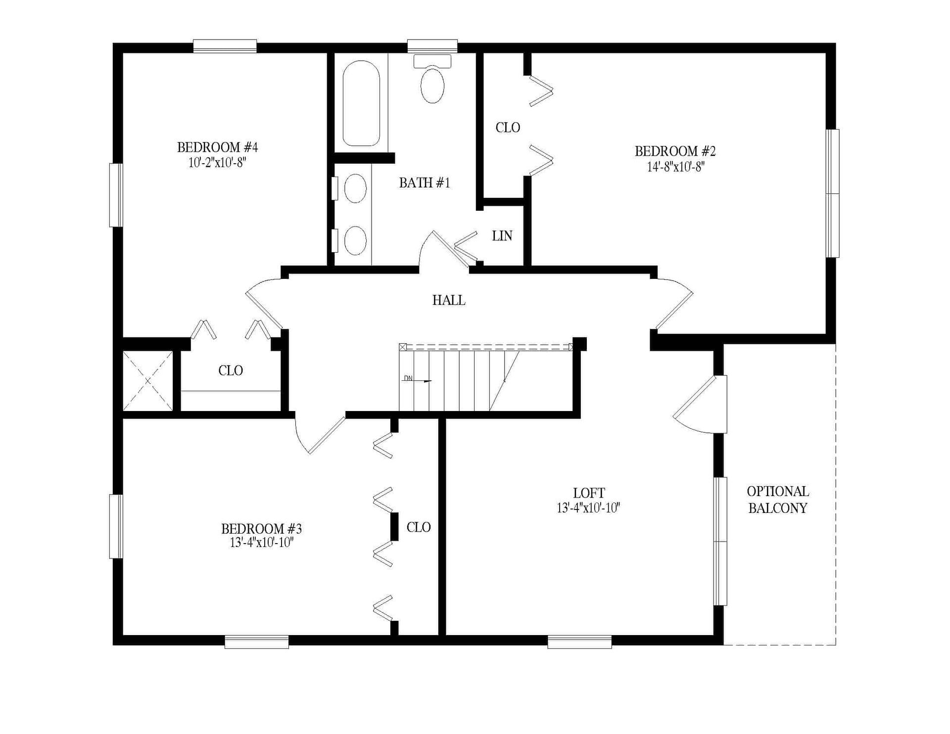 A black and white floor plan of a house.