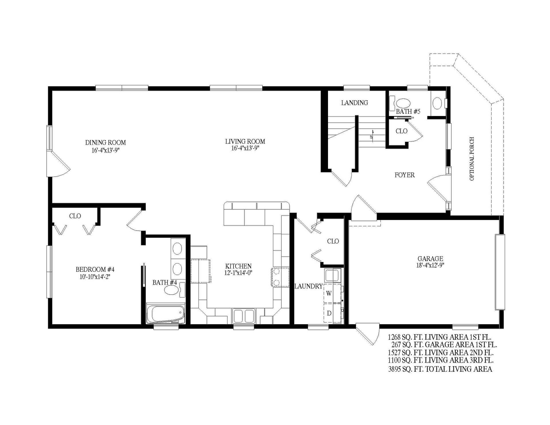 A black and white floor plan of a house.