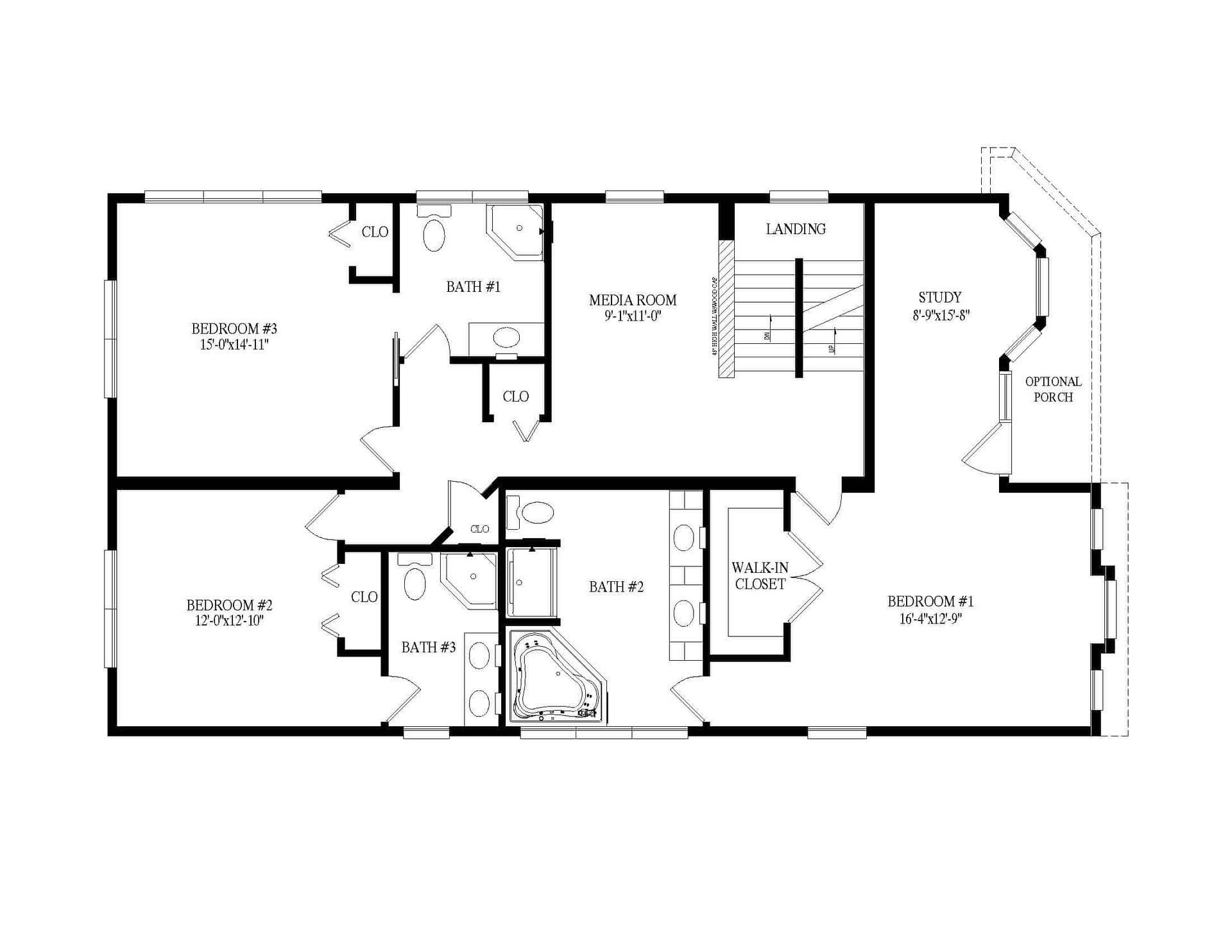 A black and white floor plan of a house.