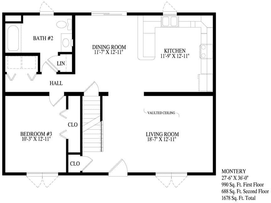 A black and white floor plan of a house