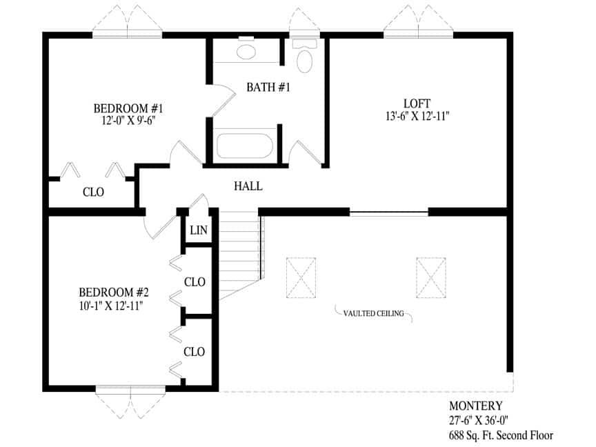 A black and white floor plan of a house.