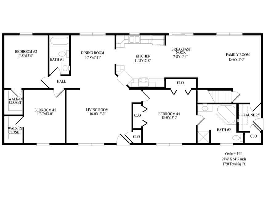 A black and white floor plan of a house.