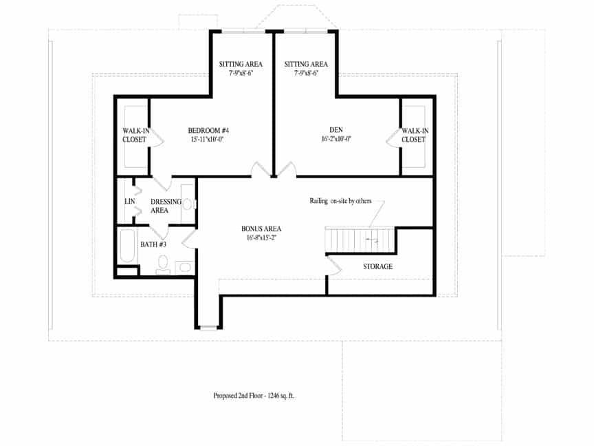 A black and white floor plan of a house.