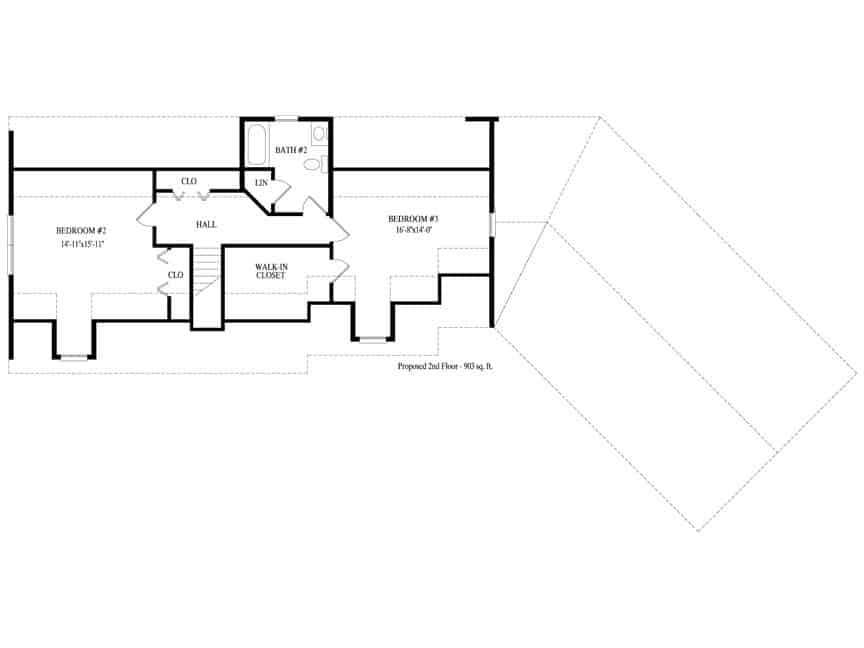 A black and white floor plan of a house.