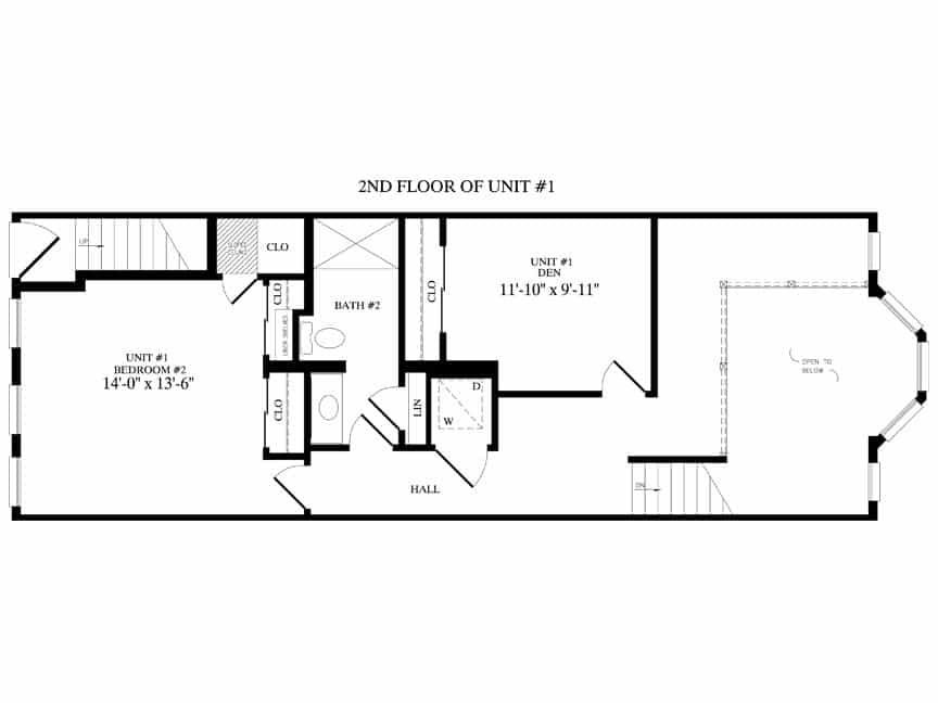 A black and white floor plan of a house.