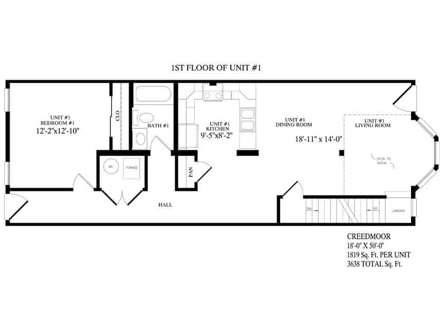 A black and white floor plan of a house.