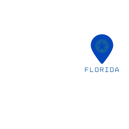 Blue location pin marking Florida.