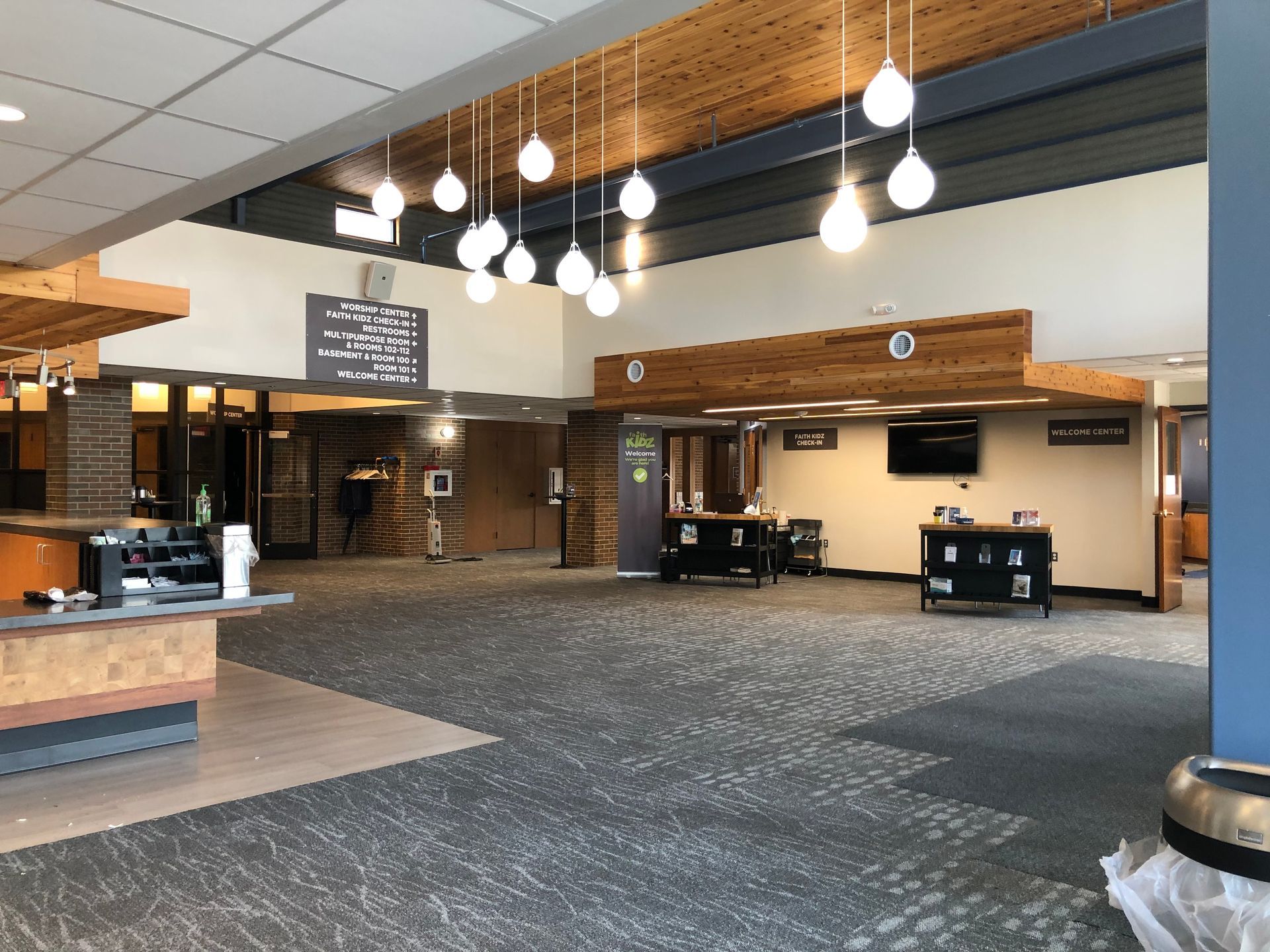 Faith Covenant Church lobby and coffee station