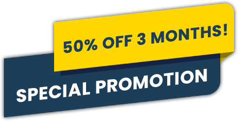 3 month 50% off special promotion image