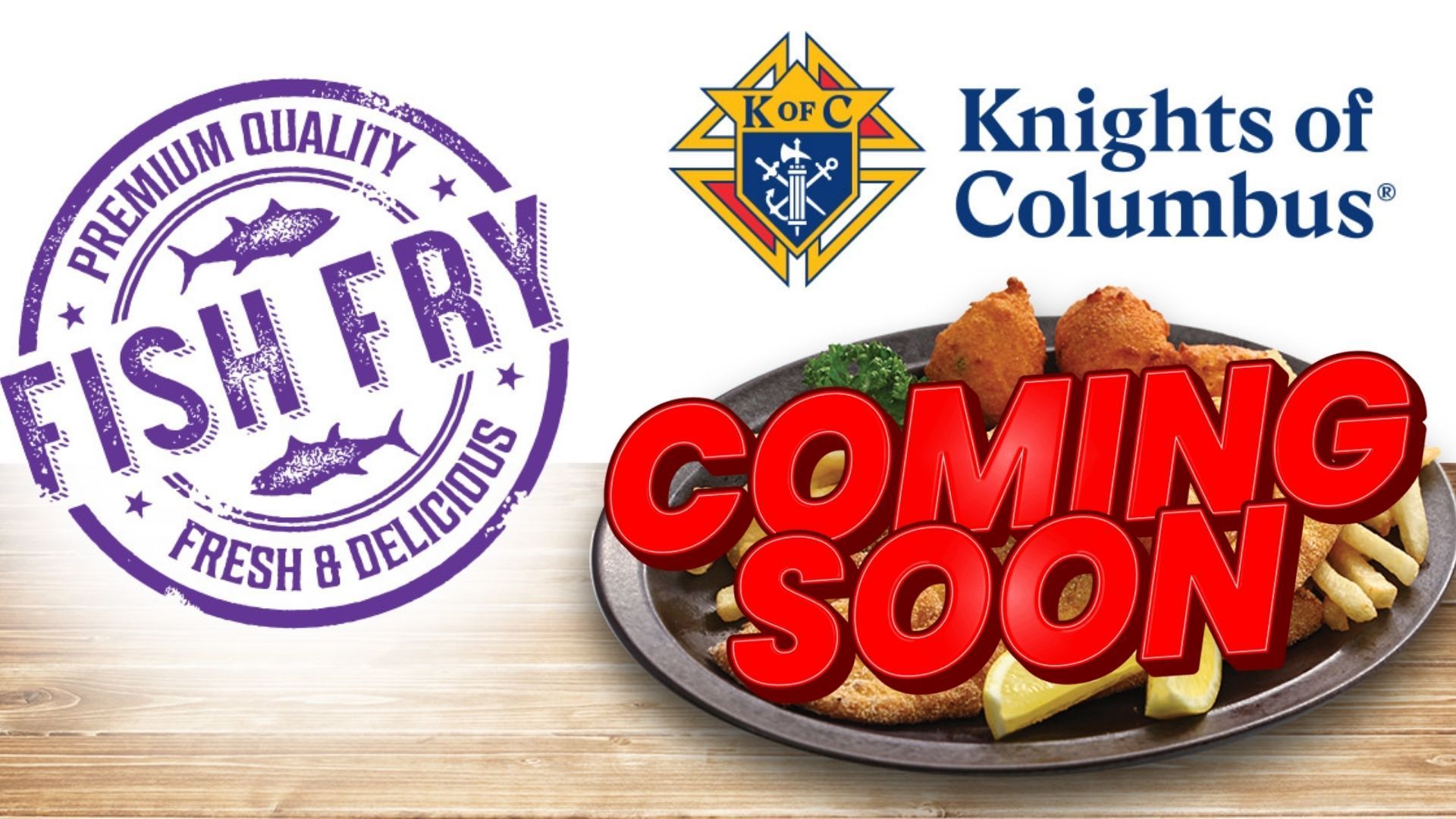A QR code next to the Knights of Columbus logo, with text inviting support for Corpus Christi Council #13180.