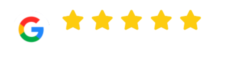 Google logo with five yellow stars, indicating a five-star rating.