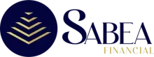 Logo for Sabea Financial: a navy blue circle with a gold layered chevron design and the company name.