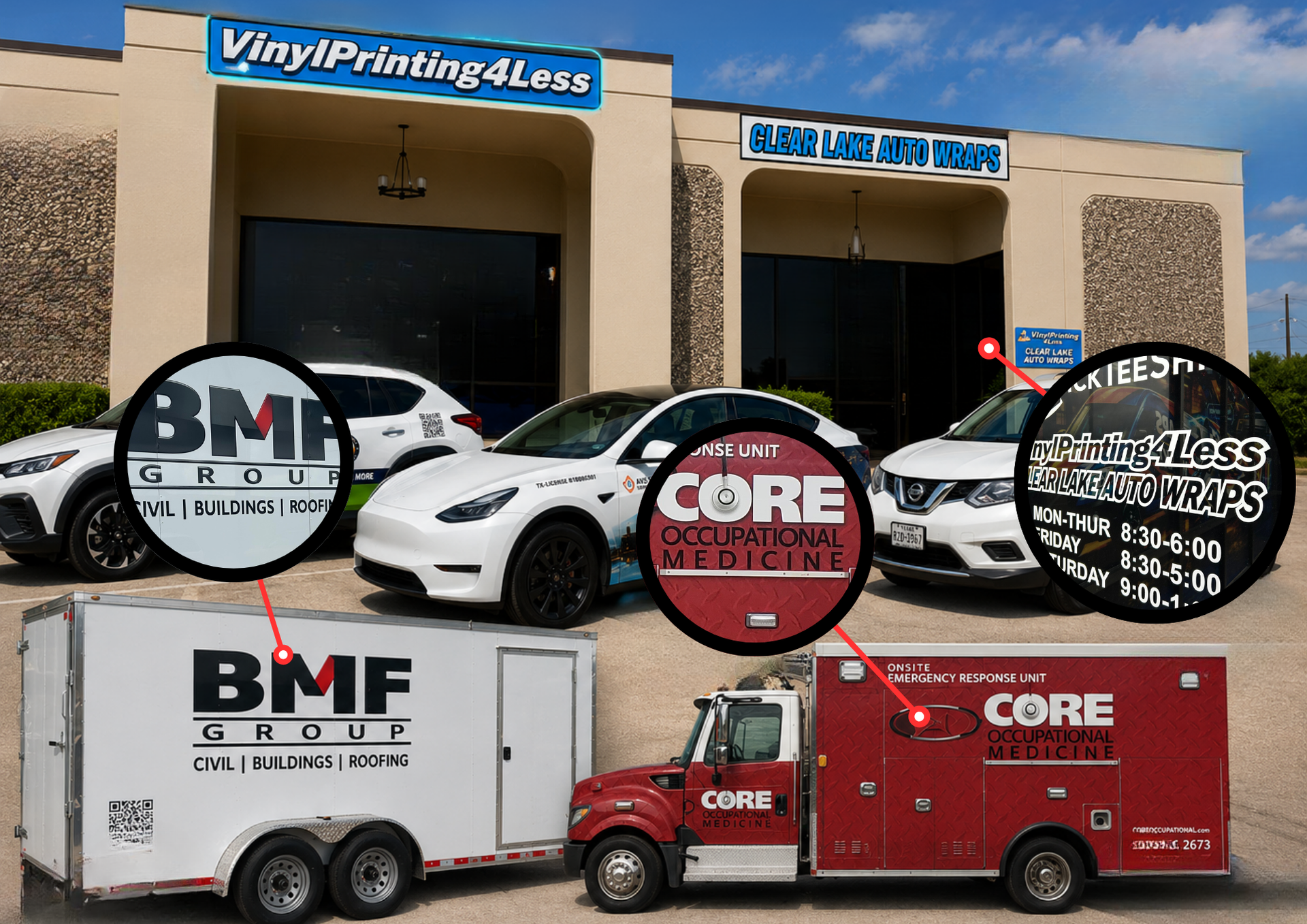 Vinyl Printing 4 Less signs, banners, decals, t-shirts and vehicle wraps