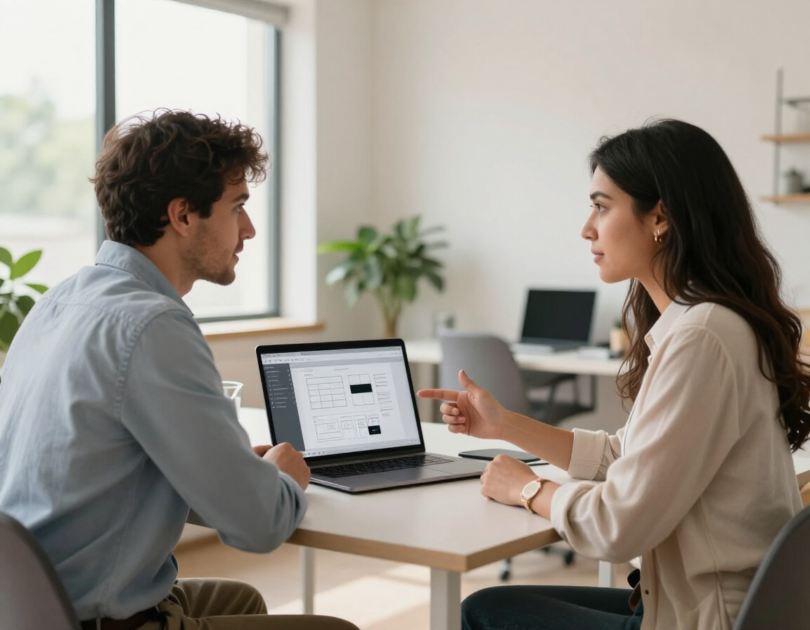 Beratungsgespräch für eine Website-Anfrage bei TEO Web Studio