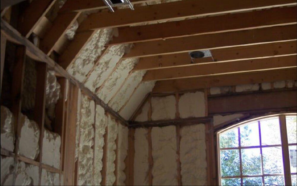 Spray Foam Insulation — Wall with Foam in Easley, SC