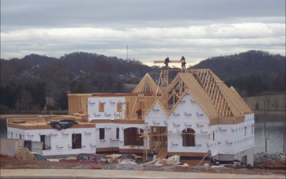 Spray-In Foam Insulation — House Under Construction in Easley, SC