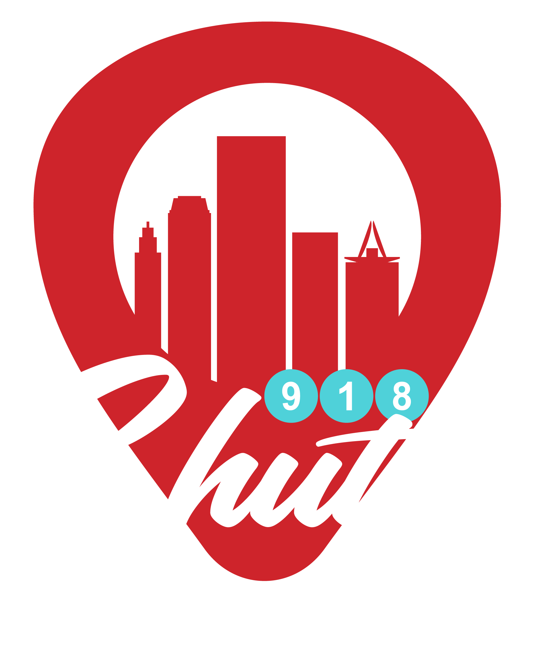 A red and white logo for a company called thrift