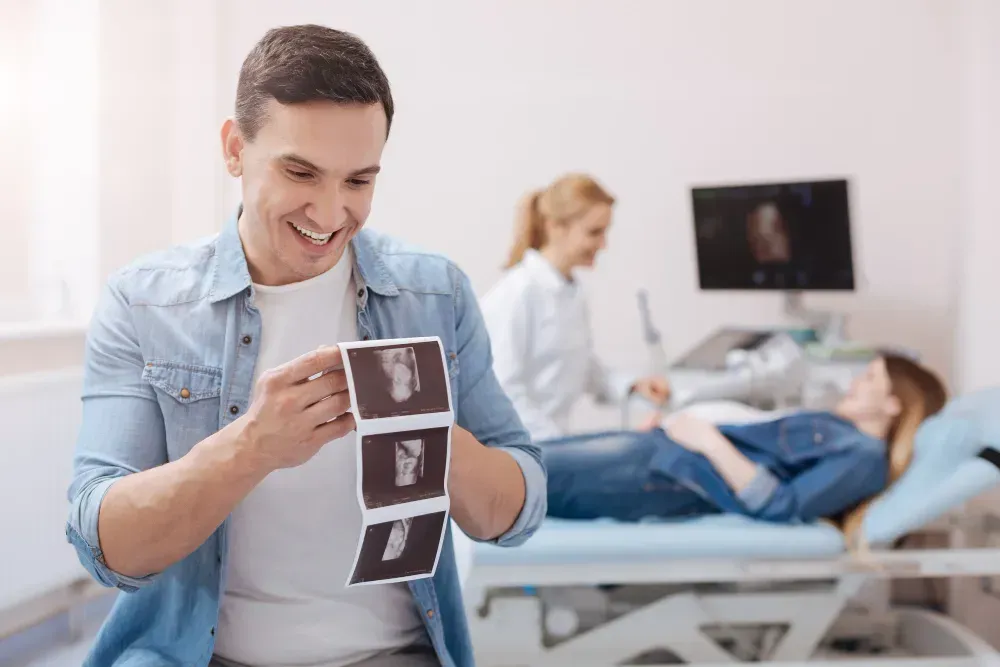 Fertility doctor consultation with IVF pregnant women