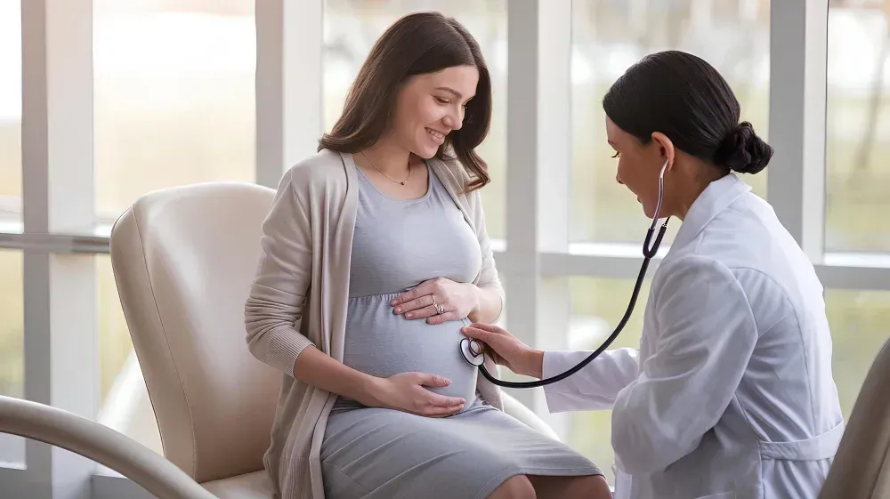 fertility specialist with patient in Aubrey