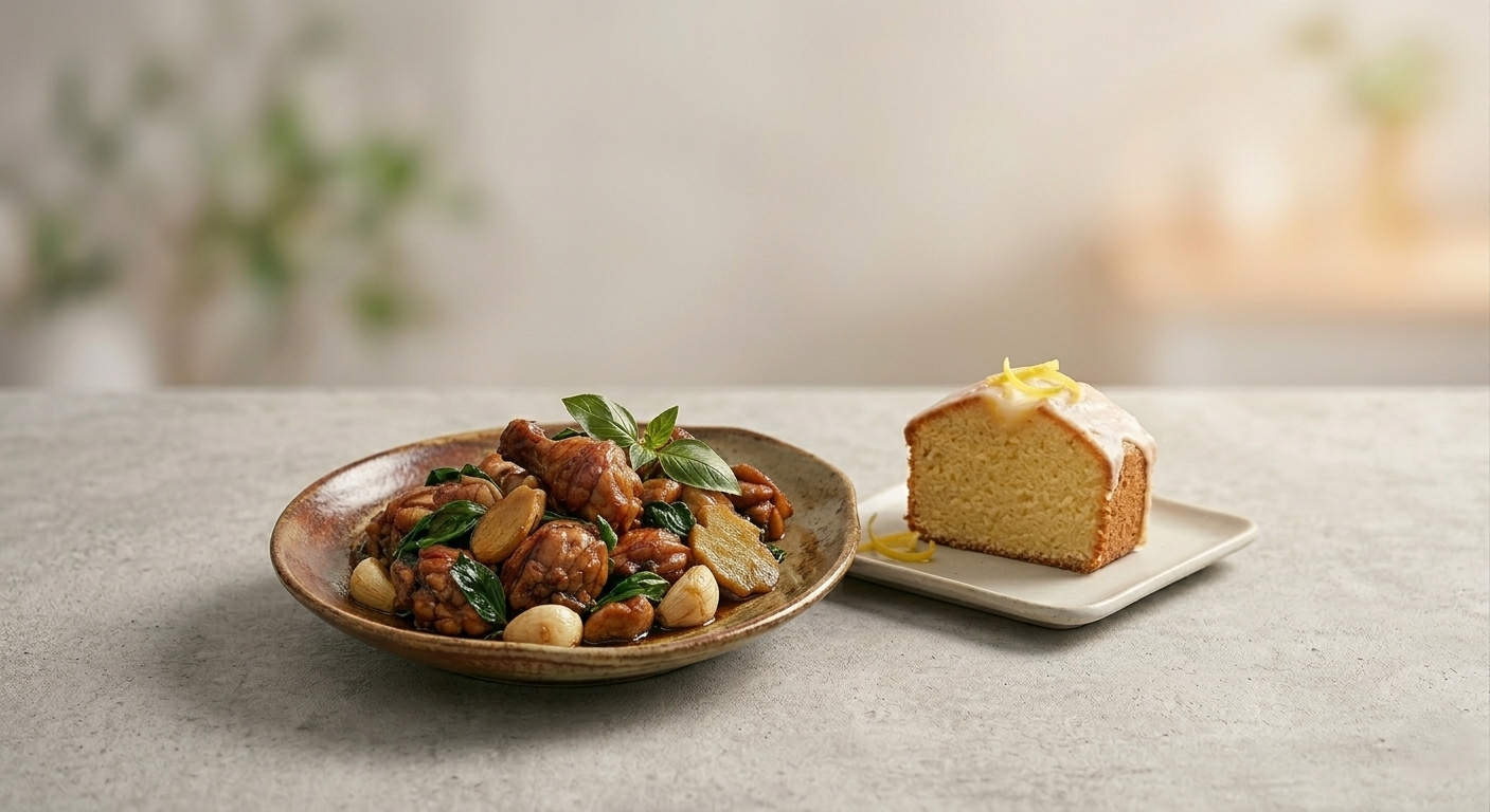 三杯雞、檸檬磅蛋糕